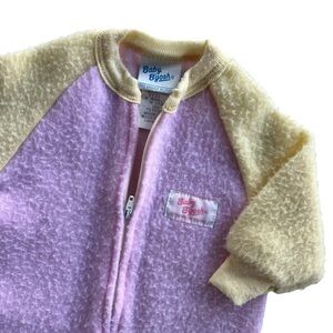 Baby Bgosh by OshKosh 6 Mon. Yellow Pink Fleece Footed Sleeper Front Zip Vintage